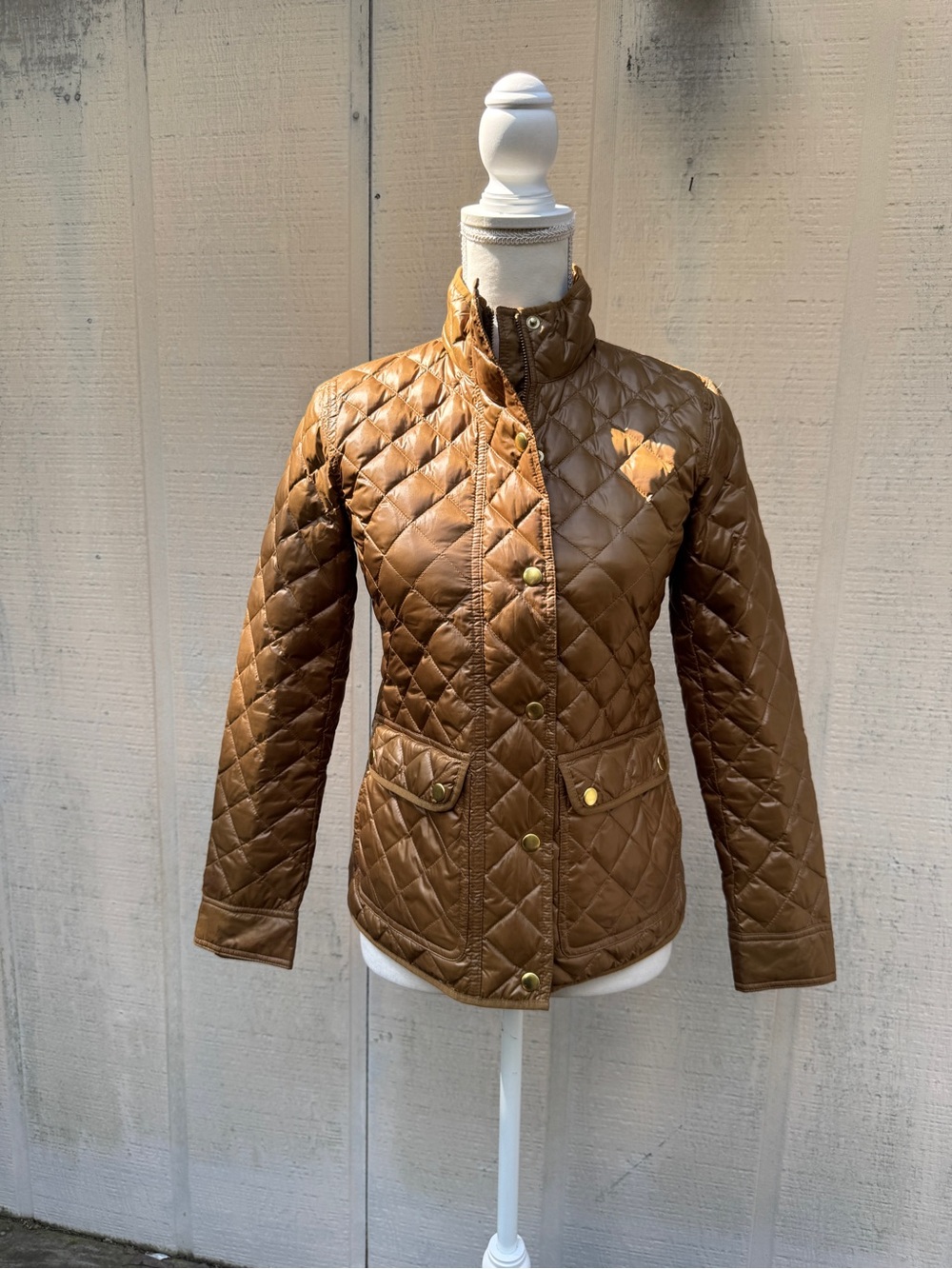 J. Crew Shiny Downtown Field Quilted Puffer Jacket Down Fill